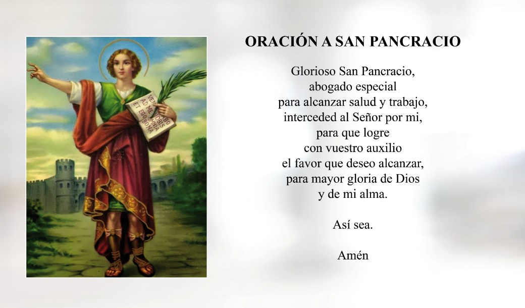 Oración a San Pancracio