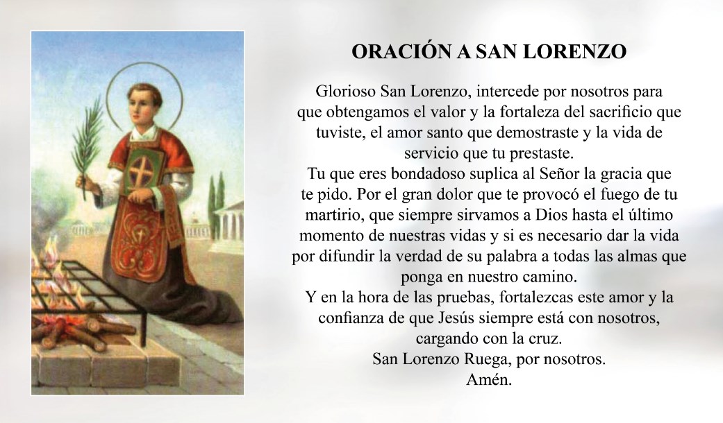 Oración a San Lorenzo