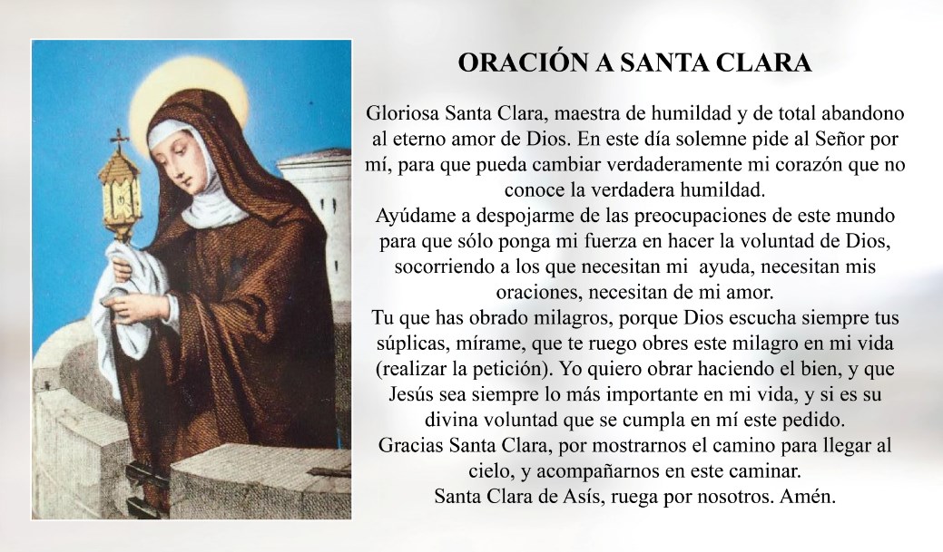 Oración a Santa Clara
